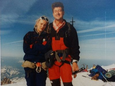 Mark with Christina Hackenschuh, Mont Blanc,1995